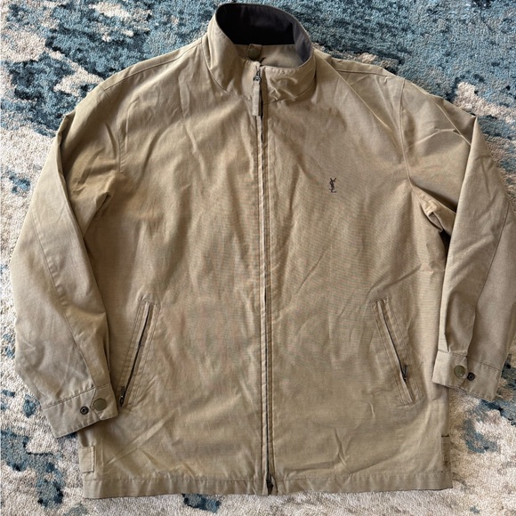 Yves Saint Laurent Other - Yves Saint Laurent Vintage Windbreaker Jacket Khaki Logo Size XL